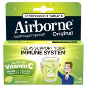 Airborne Effervescent Immune Support 10 Lemon Lime Tablets