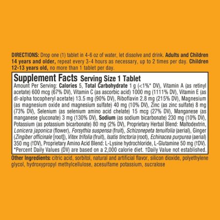 (image for) Airborne Immune Support Supplement Orange Effervescent 10 Tabs