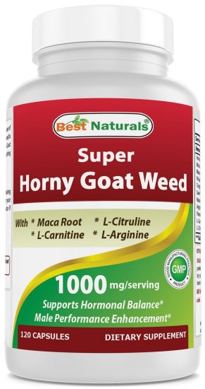 (image for) Best Naturals Super Horny Goat Weed & Maca 1000mg 120 ct