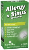 NatraBio Allergy & Sinus Homeopathic Formula - 60 Tabs