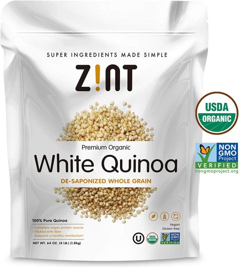 (image for) Zint Premium Organic White Quinoa De-Saponized Whole Grain 64 Oz