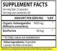 (image for) Biotech Nutritions Organic Ashwagandha Extra Strength 120 Capsules