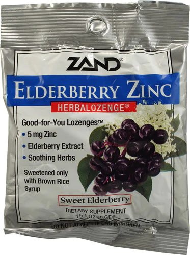 (image for) Zand Elderberry Zinc Herbalozenge Sweet Elderberry 15 Lozenges