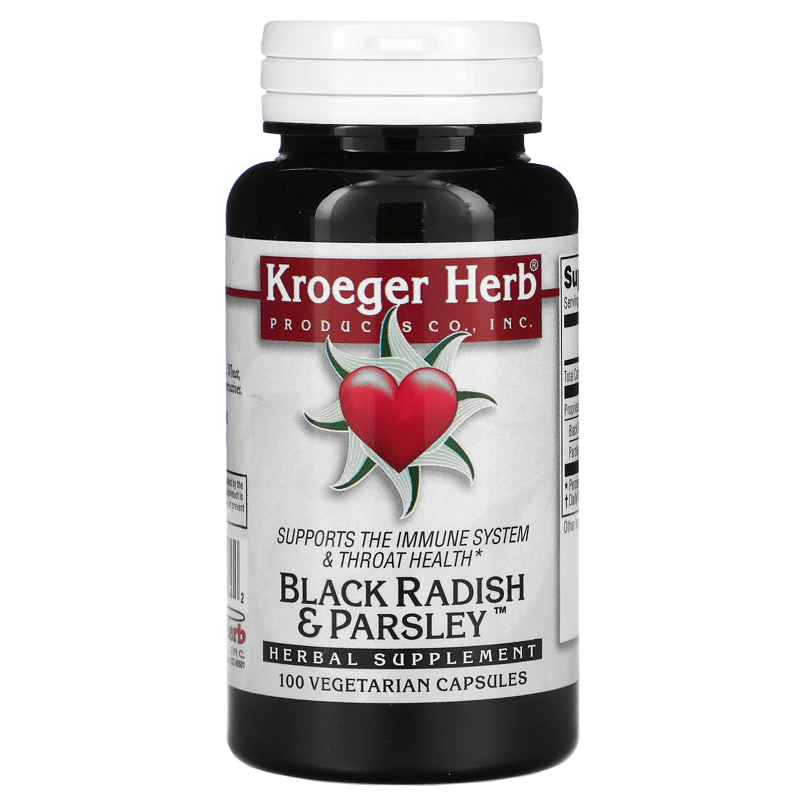 Kroeger Herb Black Radish & Parsley 100 Vegetarian Capsules