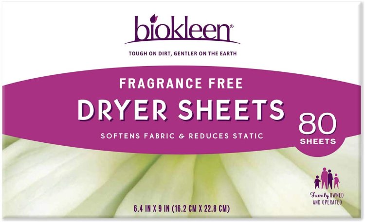 (image for) Biokleen Laundry Dryer Sheets Fragrance Free 80 Sheets