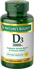 (image for) Nature's Bounty Vitamin D 5000 IU 240 Count