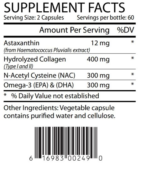 (image for) Biotech Nutritions Astaxanthin + Omega-3, Collagen, NAC 60 Caps