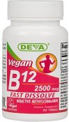 Deva Vegan Sublingual Fast Dissolve B-12 2500 mcg 90 Count