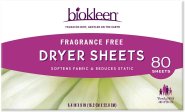 Biokleen Laundry Dryer Sheets Fragrance Free 80 Sheets