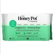 The Honey Pot Everyday Herbal Organic Pantiliners 30 Count