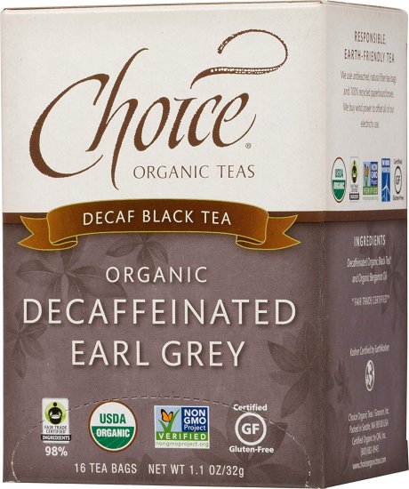 (image for) Choice Organic Teas Black Tea Decaffeinated Earl Grey 16 Bags