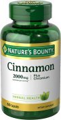 Nature's Bounty Cinnamon 2000 Plus Chromium High Potency 400mcg 60 Count