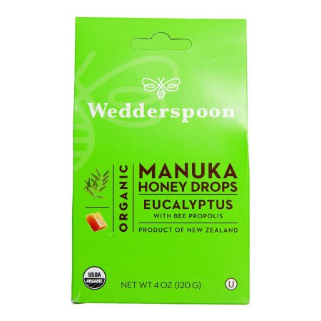 (image for) Wedderspoon Organic Manuka Honey Drops Eucalyptus 4oz