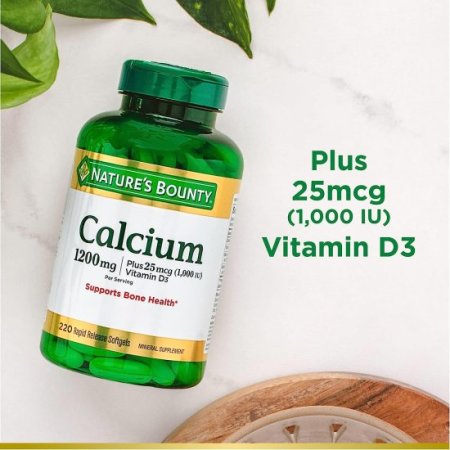 (image for) Nature's Bounty Calcium 1200 mg Plus Vitamin D1000 220 Count