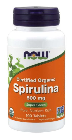 (image for) Now Foods Spirulina 500 mg (Certified Organic) 100 Tablets