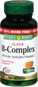 (image for) Nature's Bounty B Complex Super w/Folic Acid plus Vit C Tablets 150 Count