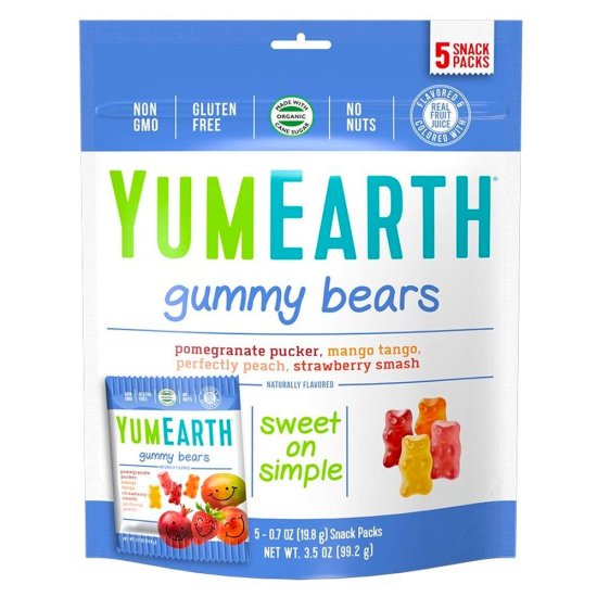 (image for) YumEarth Gummy Bears Assorted Flavors 5pk