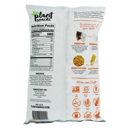 (image for) Plant Snacks Cassava Crunch Chips Cheddar 5 oz