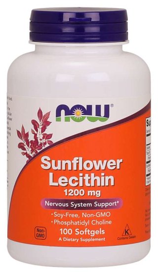 (image for) Now Foods Sunfl Lecithin 1200 mg 100 Sgels