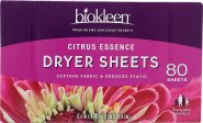 Biokleen Laundry Dryer Sheets Citrus Essence 80 Sheets