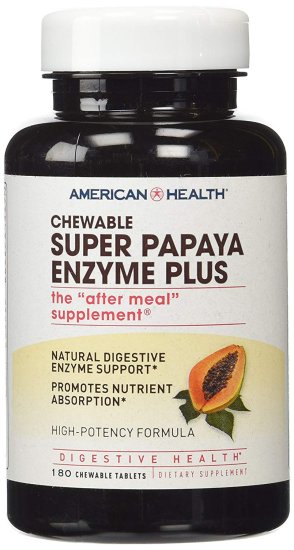 (image for) American Health Super Papaya Enzyme Plus 180 Tablets