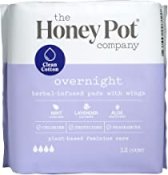 The Honey Pot Overnight Herbal Pads & Wings 12pk