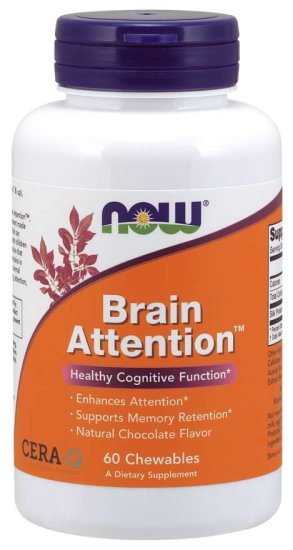 (image for) NOW Foods Brain Attention 60 Chewables