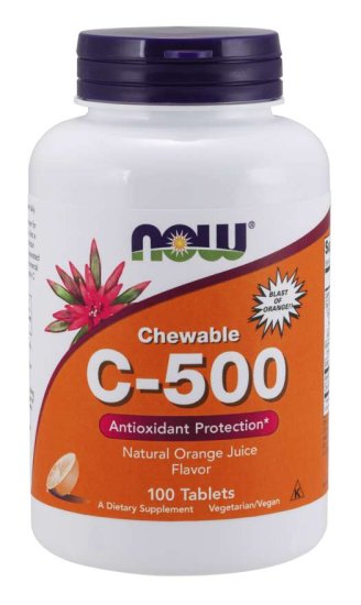 (image for) Now Foods Vitamin C-500 Chewable Orange 100 Lozenges