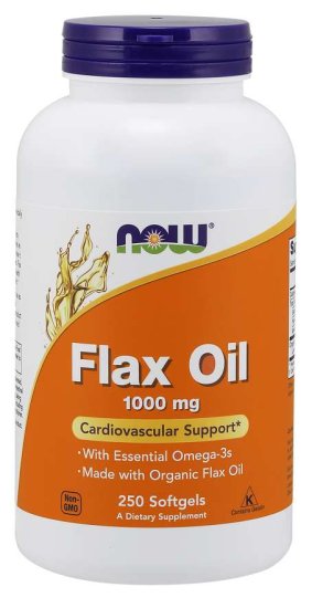 (image for) Now Foods Flax Oil Organic 1000 mg 250 Sgels