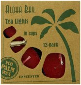 Aloha Bay Tea Lights Red 12 Count