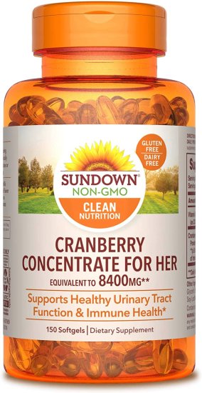 (image for) Sundown Naturals Super Cranberry 8400 mg Plus Vitamin D3 1000 IU 150 Count