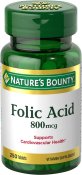 Nature's Bounty Folic Acid 800 mcg Tablets 250 Count