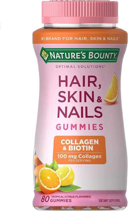 (image for) Optimal Solutions Hair, Skin, and Nails Plus Collagen Gummies 80 ct