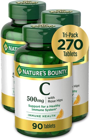 (image for) Nature\'s Bounty Vitamin C 500 mg Delicious Chewable w/Rose Hips 90 Count