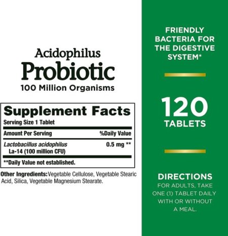 (image for) Nature's Bounty Acidophilus Probiotic Tablets 120 Count