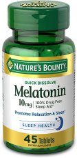 (image for) Nature's Bounty Melatonin 10 mg Quick Dissolve Tablet 45ct