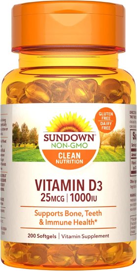 (image for) Sundown Naturals D3 1000 IU Softgels 200 Count