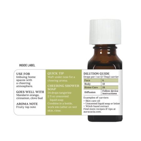 (image for) Aura Cacia Pure Tangerine Essential Oil 0.5 oz