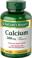 (image for) Nature's Bounty Calcium 500 mg w/Vit D Tablets 300 Count