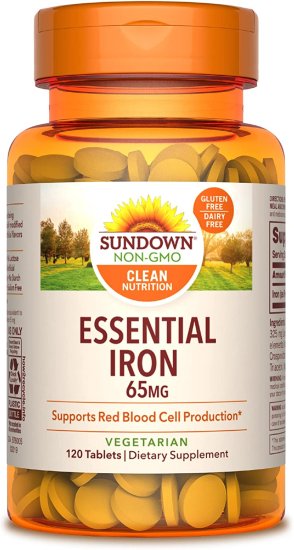 (image for) Sundown Naturals Iron Ferrous Sulfate 65 mg 120 Count