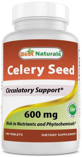 (image for) Best Naturals Celery Seed 600 Mg Tablet 180 Count