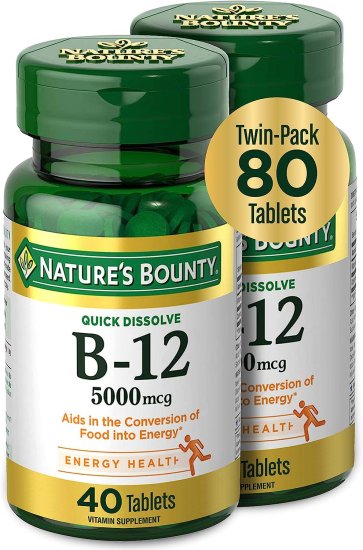 (image for) Nature\'s Bounty B-12 Twin Pack 40 + 40 Count