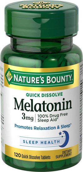 (image for) Nature\'s Bounty Quick Dissolve Melatonin 3 mg. Tablets 120 Count