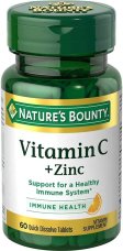 (image for) Nature's Bounty Vitamin C plus Zinc Quick Dissolve 60 Count