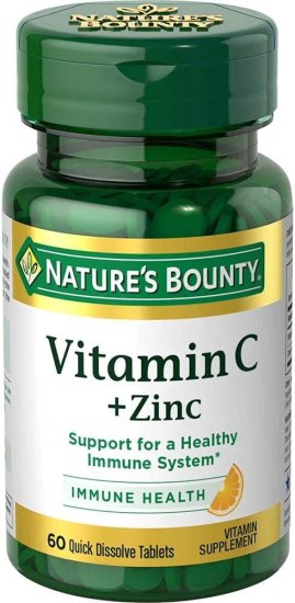 (image for) Nature\'s Bounty Vitamin C plus Zinc Quick Dissolve 60 Count