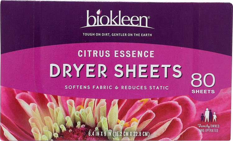 (image for) Biokleen Laundry Dryer Sheets Citrus Essence 80 Sheets