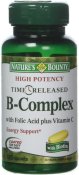 Nature's Bounty Vitamin B Complex with Folic Acid plus Vit C T/R Tablets 125ct