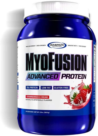 (image for) Gaspari Nutrition MyoFusion Advanced Protein Strawberry & Cream 2 lbs