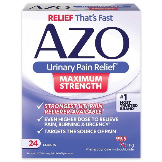 (image for) Azo Maximum Strength Urinary Pain Relief 24 Tablets