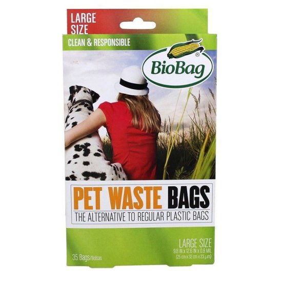 (image for) BioBag Large Eco-Friendly Pet Dog Waste Bags 35 ct